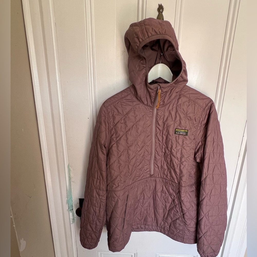 L.L. Bean primaloft anorack in a pretty brownish pink mauve.